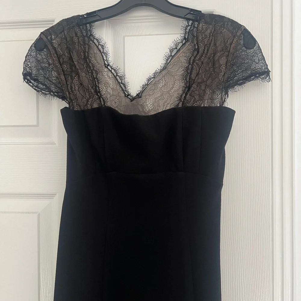 Bcbg Maxazria Black Julia Fitted Gown/ Dress with Lace Back $398 - Picture 4 of 7